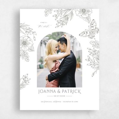 White Wedding Save the Date - Briallen Photo