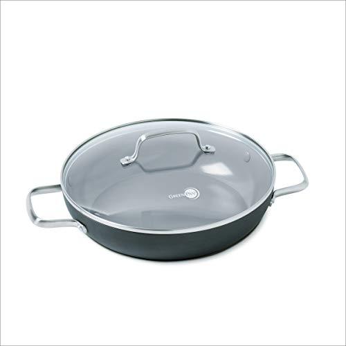 GreenPan Chatham 11" ceramic Non-Stick Covered Everyday Pan with 2 Helpers, Grey - CC000121-001