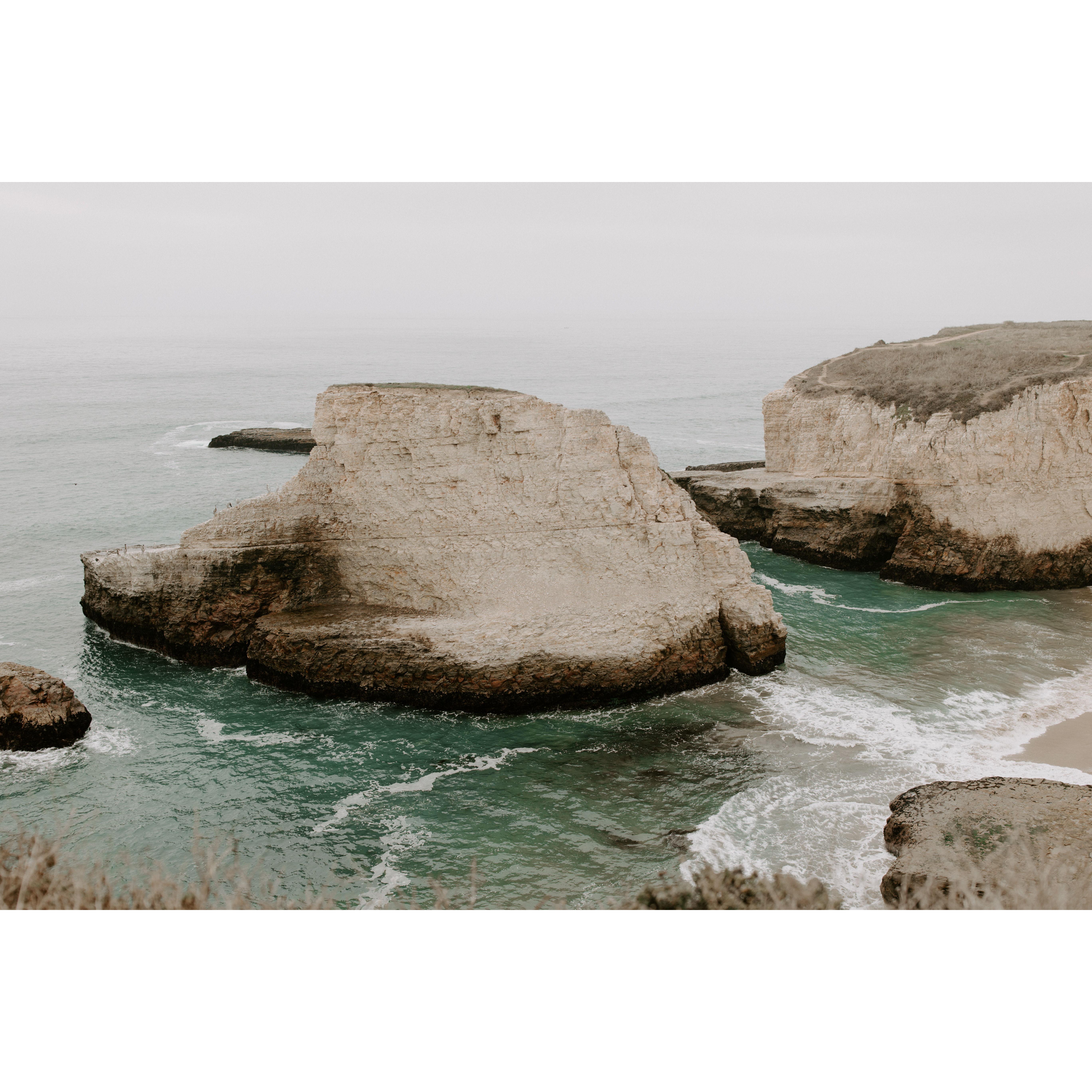 Our engagement photos from Shark Fin Cove with Karina Santos :)