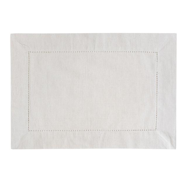 C&F Home Hemstitch 14" x 20" Natural Cotton Woven Placemat Set of 6