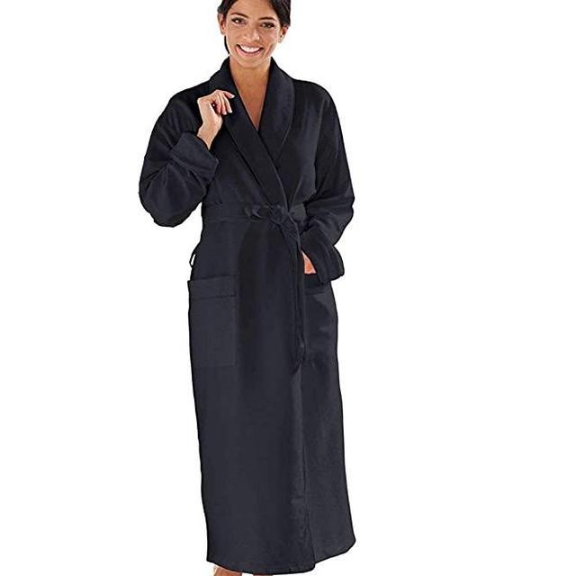 Boca Terry Women's Robe, Luxury Microfiber Bathrobe, Long Hotel Spa Robes for Women, Regular and Plus Sizes