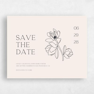 Beige Fall Wedding Save the Date - Alameda Bloom