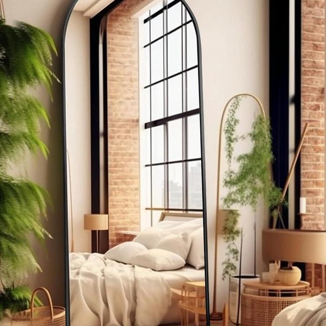 Arch Mirror Full Length, Floor Length Mirror, Arched Floor Mirror, 58"x18" Wall Mirror Full Length, Black Floor Mirror, Bedroom Mirror Full Length, Stand up Mirror for Living Room Cloakroom, Black