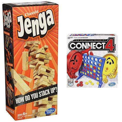 Jenga Classic Game and Connect 4 Game Bundle