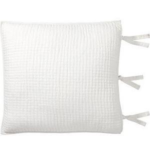 Pick-Stitch Handcrafted Sham, Euro, White