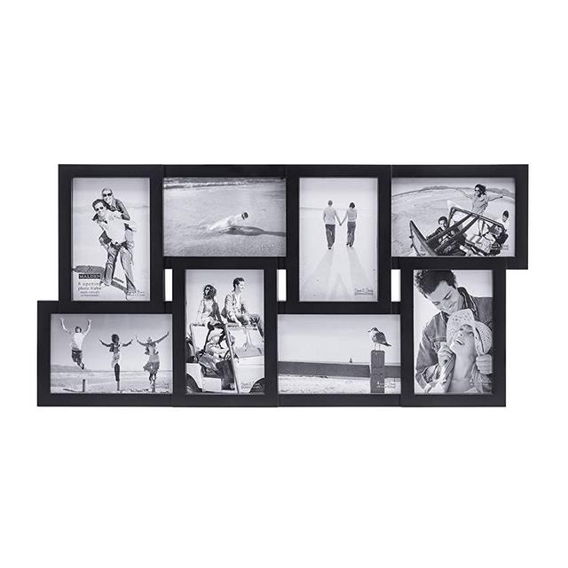 Malden 4x6 8-Opening Matted Collage Picture Frame, Displays Eight, Black