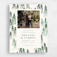 Green Wedding Save the Date - Spruce Photo Foil