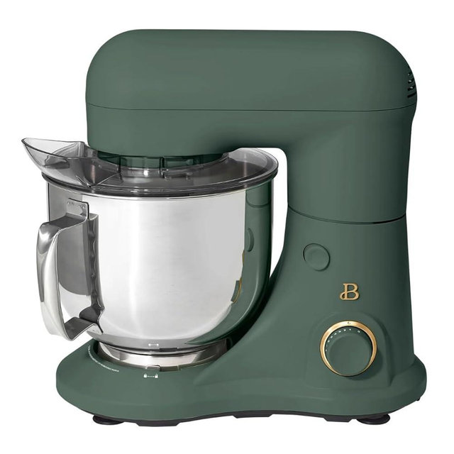 Beautiful 5.3QT 300W Stand Mixer with 12 Speeds, Tilt-Head, Splash Guard & Dishwasher-Safe Accessories, Soft Matte Finish – Mixes Up to 9 Dozen Cookies, Includes Dough Hook & Whisk (Thyme Green)