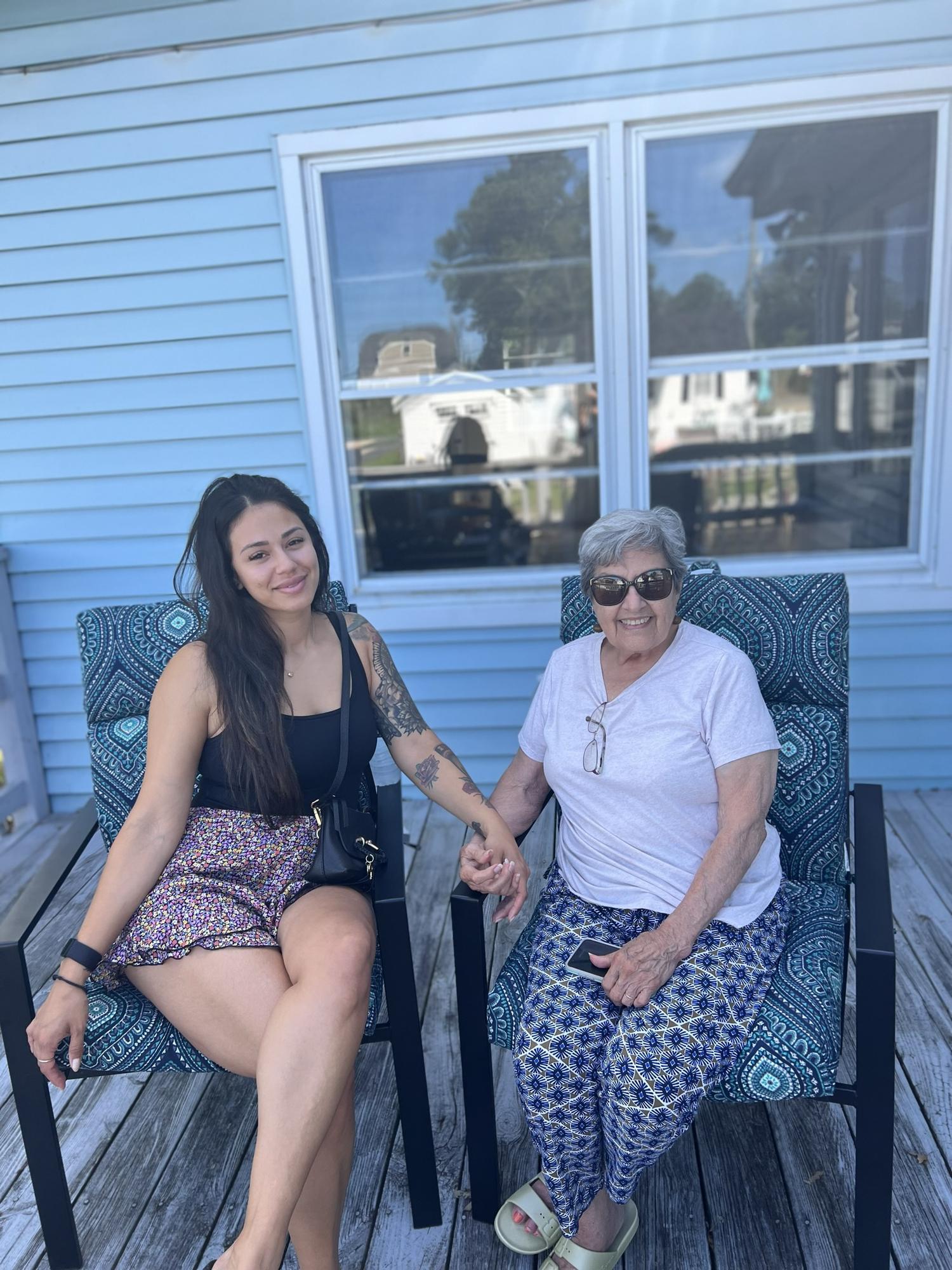 The bride and her grandmother, Rosa Gale.