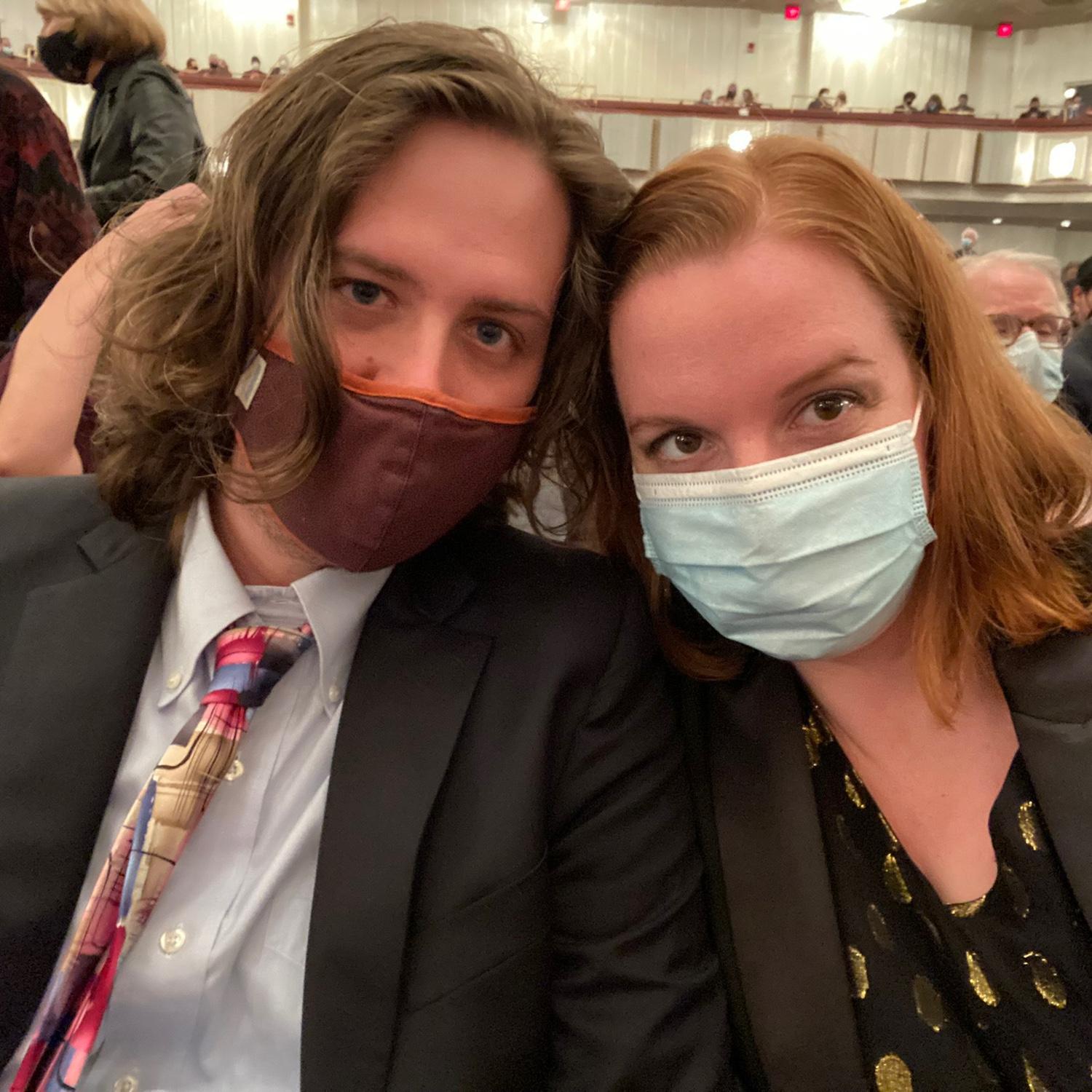 Fun fact: our first date was to the Kennedy Center. This was not the same date but masks were still a thing.