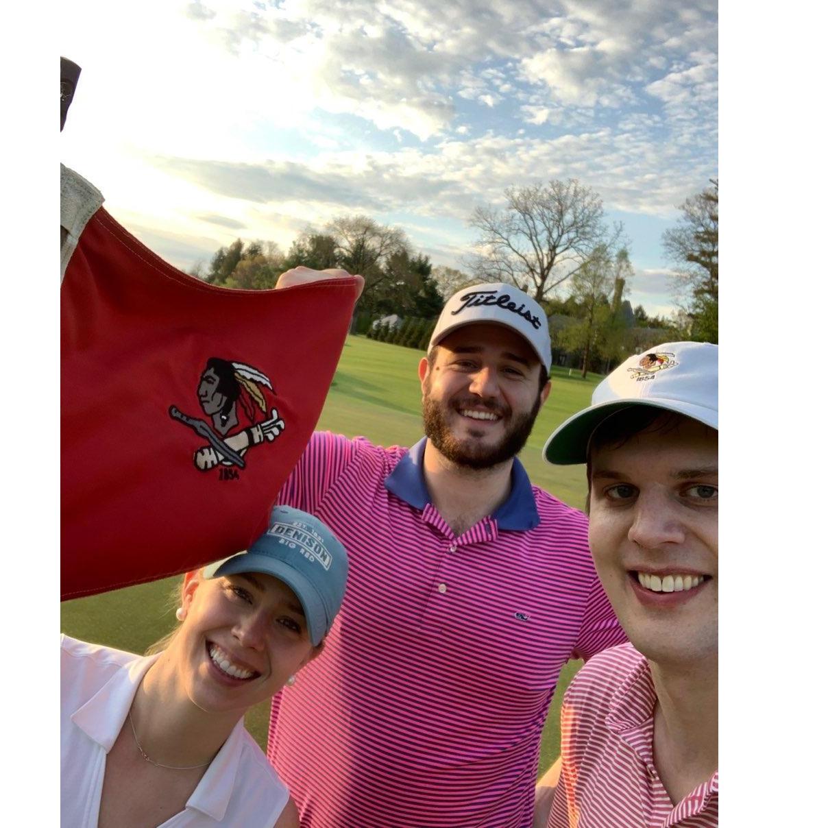 Maggie beating the boys at golf