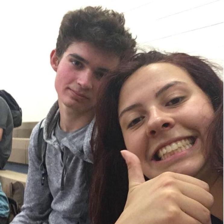 Our first photo together -  well before we started dating!