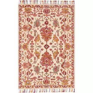 Alexander Home Sahara Botanical Berry Hand-Hooked Wool Area Rug - Berry 2'6" x 7'6"