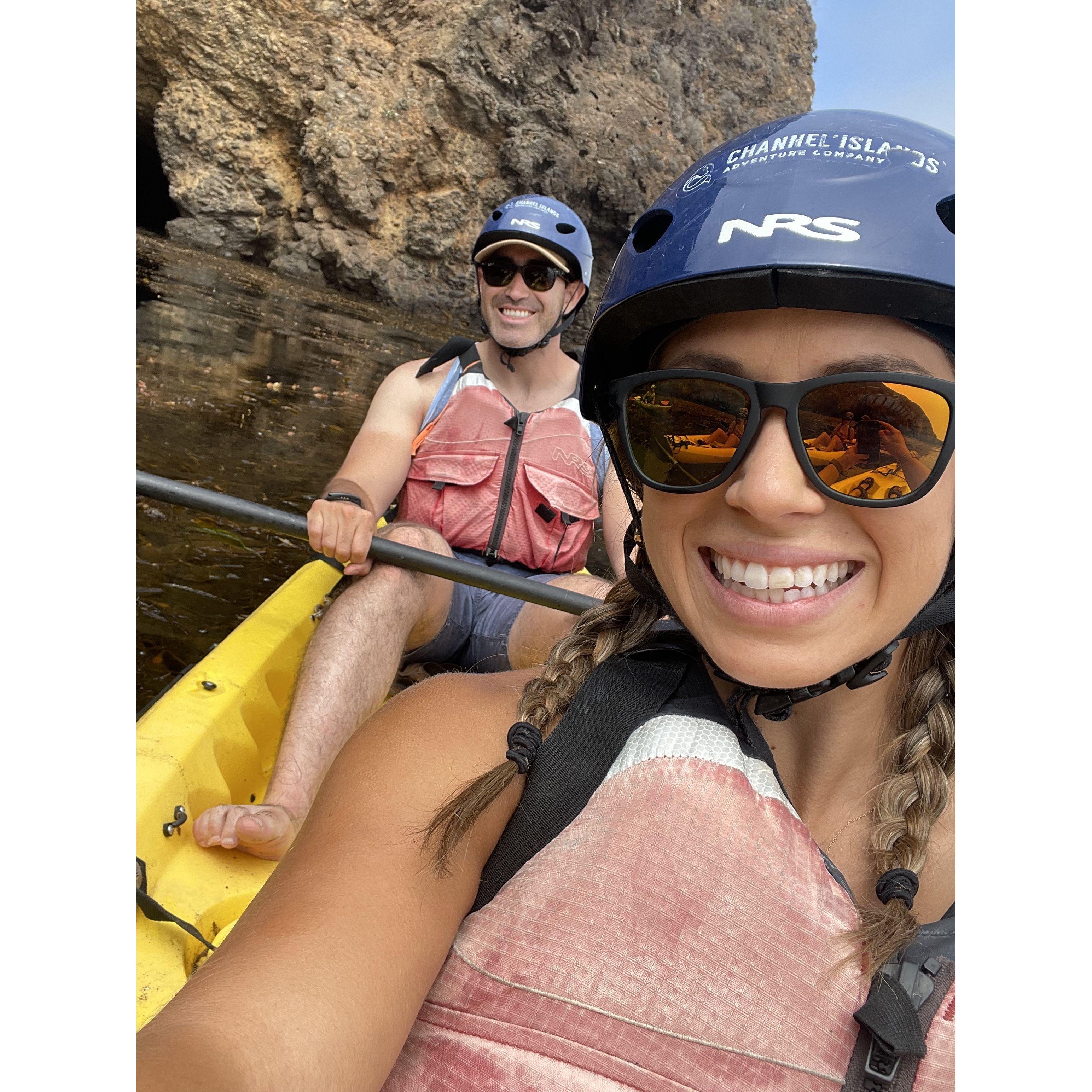 Kayaking through Channel Islands National Park