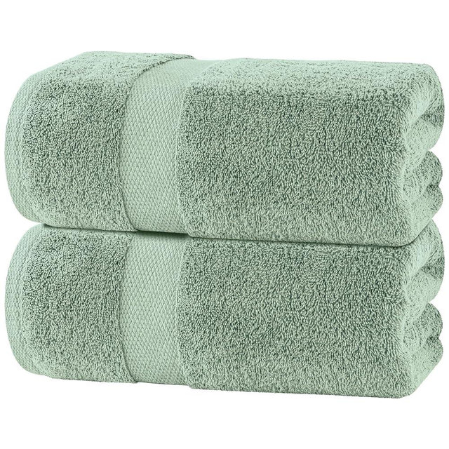White Classic Luxury Soft Bath Sheet Towels - 650 GSM Cotton Luxury Towels Extra Large 35x70 | Highly Absorbent and Quick Dry | Hotel Quality, Green, 2 Pack