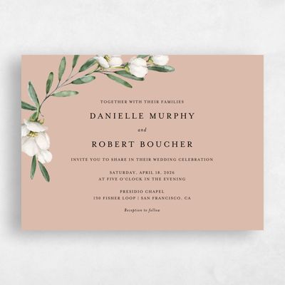 Sandstone, Brown Wedding Invitation - Sundsvall Landscape