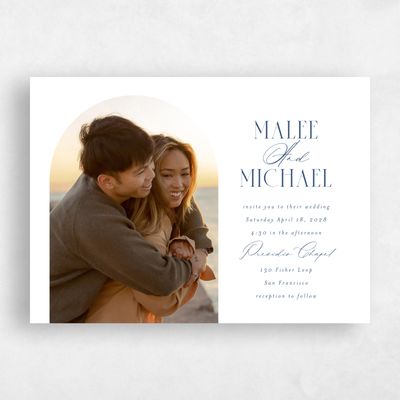 Dark Cobalt, Blue Wedding Invitation - Portsmouth Arch