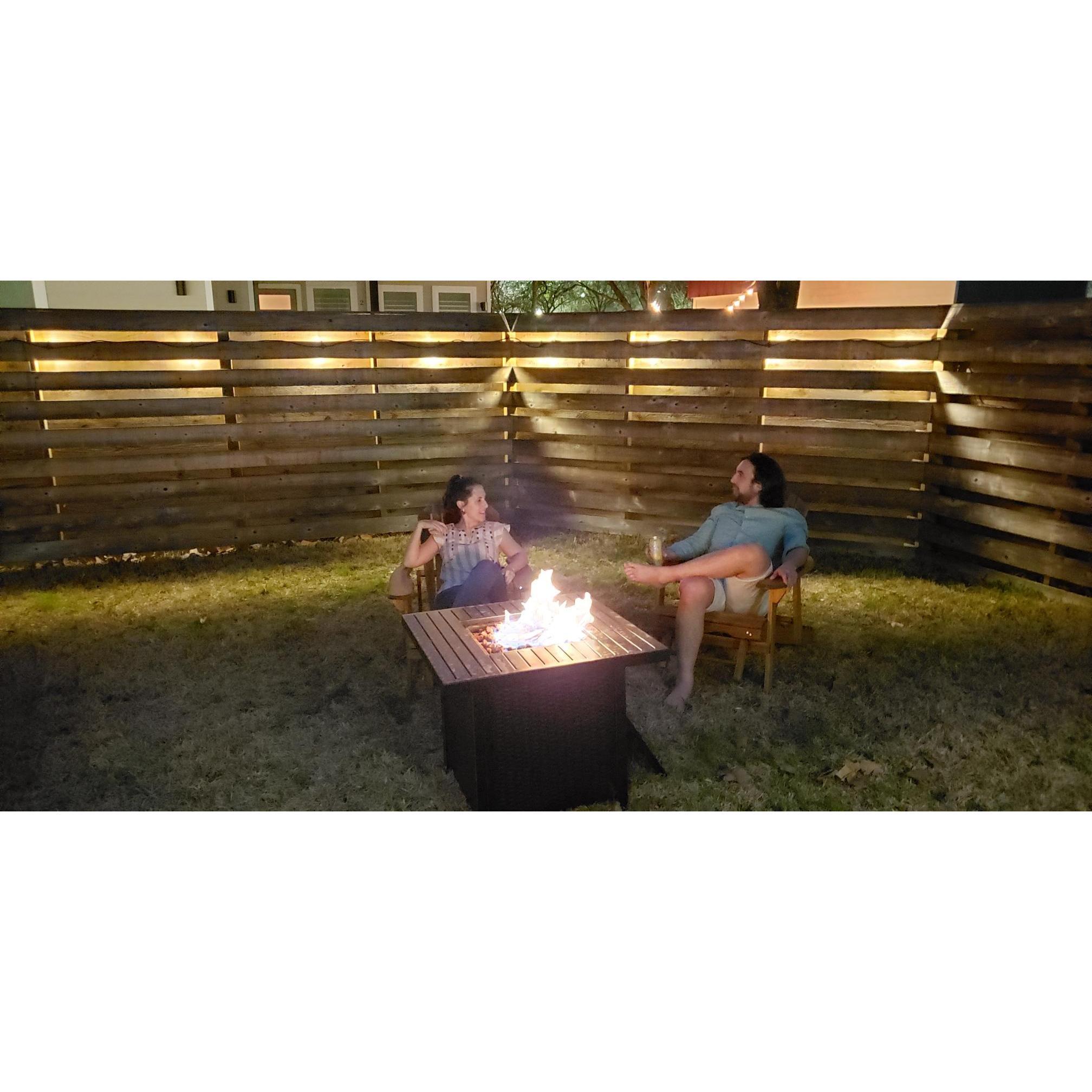 Enjoying our first backyard!