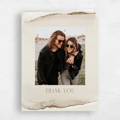 Linen, Beige Wedding Thank You - Balla Photo
