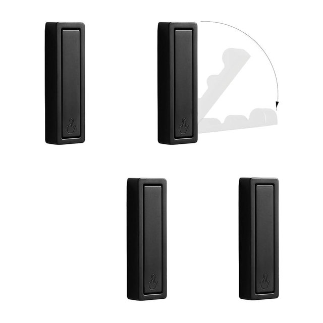 XSGTZMJ 4Pcs Foldable Hooks Wall Mount Zinc Alloy, Bathroom Wall Hook Retractable for Hanging Clothes, Keys, Towels, Folding Hooks with Fixing Accessories (Black)