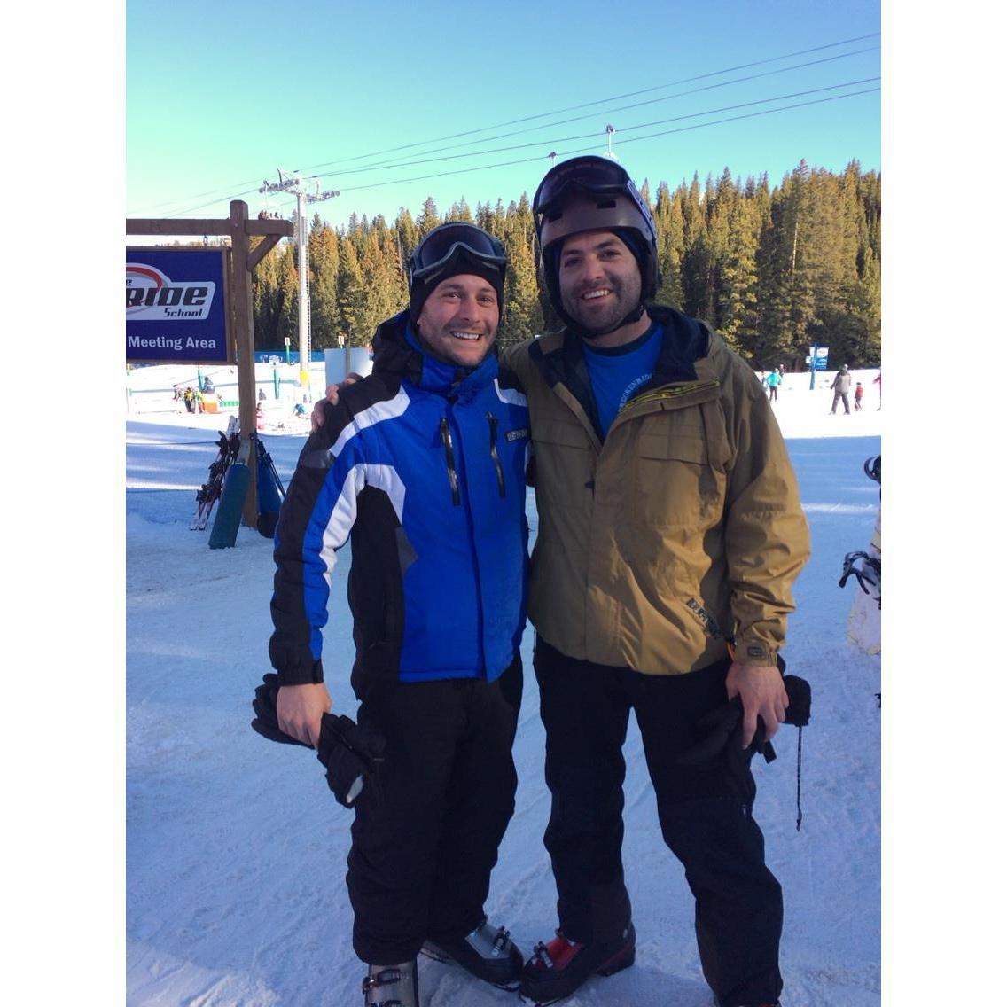 Skiing in Breckenridge a few days before Mike proposed to Javier
