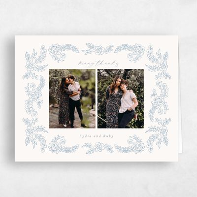 Dusty Blue Wedding Thank You - Petalo Multiphoto