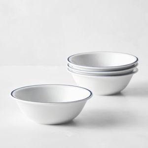 Apilco Tradition Blue-Banded Porcelain Cereal Bowls Set of 4