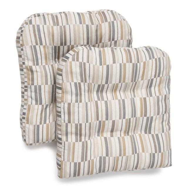 Chaotic Chair Pads in Flax (Set of 2)