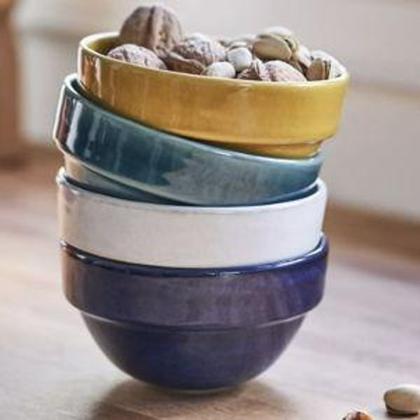 The Rowen Portuguese Stoneware Nut Bowls, Set of 4, Multi Color
