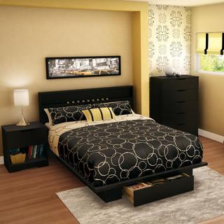 Holland Full/Queen Platform Bed with Drawer and Headboard Set