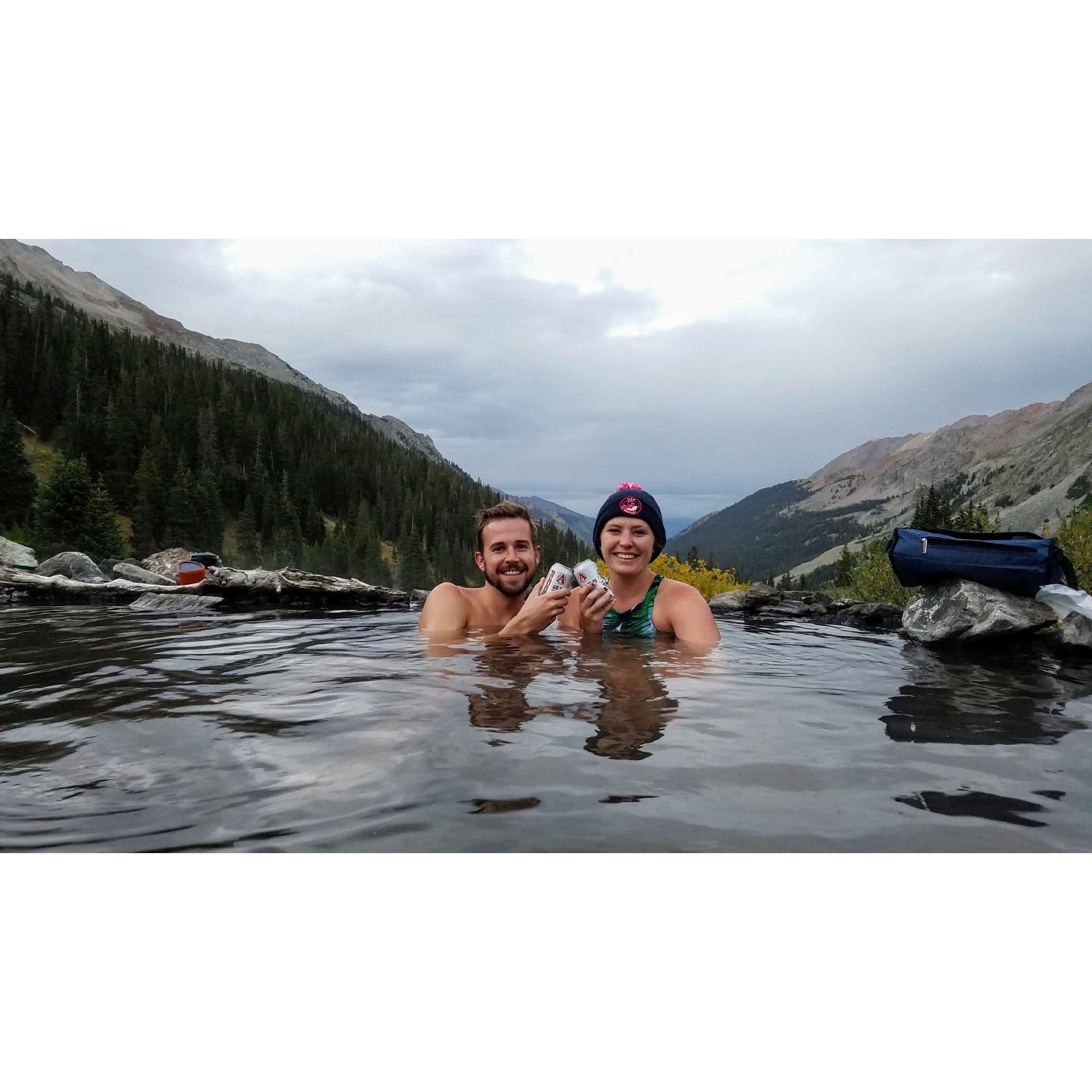 Our first backpacking experience to Conundrum Hot Springs in Aspen.