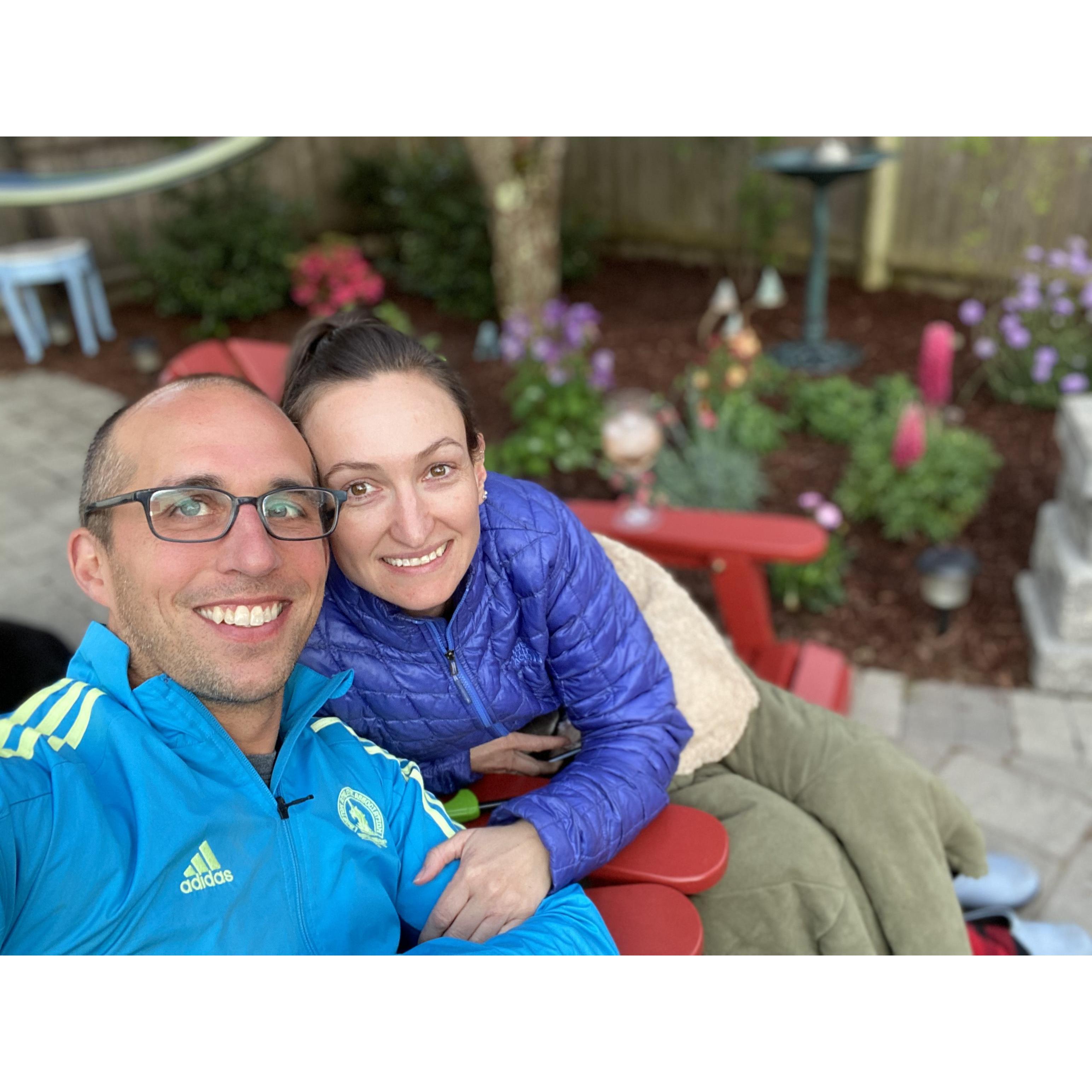 The first night we spent enjoying our newly landscaped backyard.