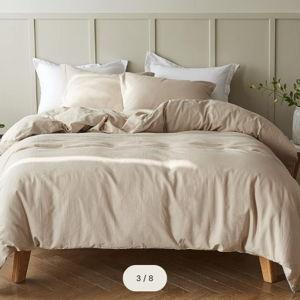 55% Linen + 45% Cotton Blend Duvet Cover Set- King