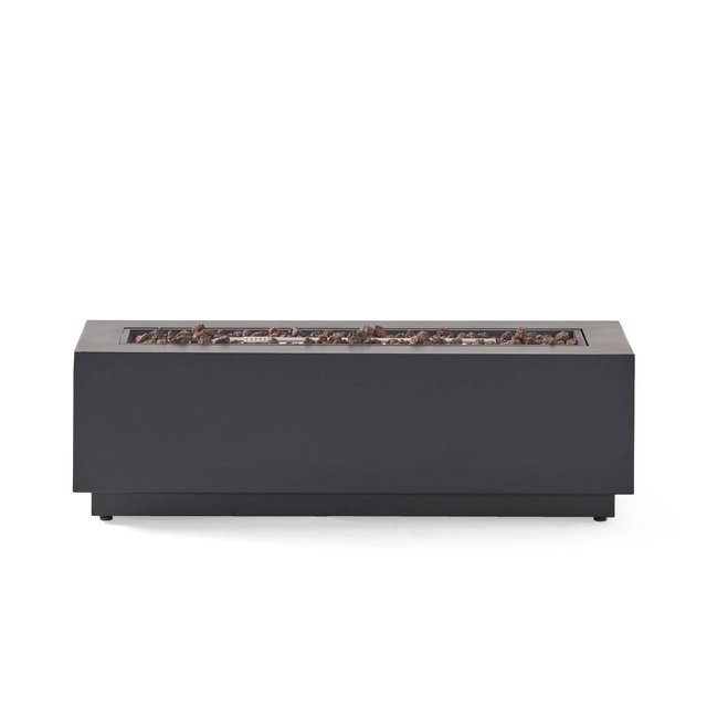 Wellington Outdoor 50000 BTU Rectangular Fire Pit Dark Gray - Christopher Knight Home