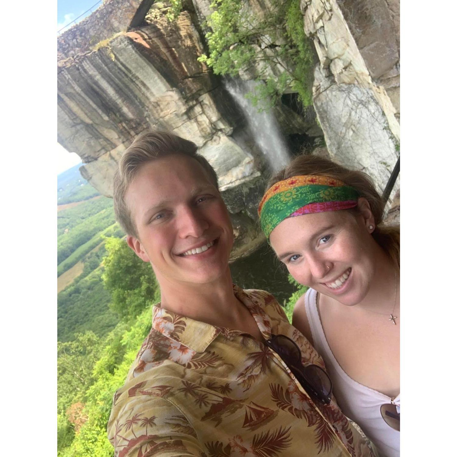 After a late night in Nashville, sight seeing near Ruby Falls in Tennessee.