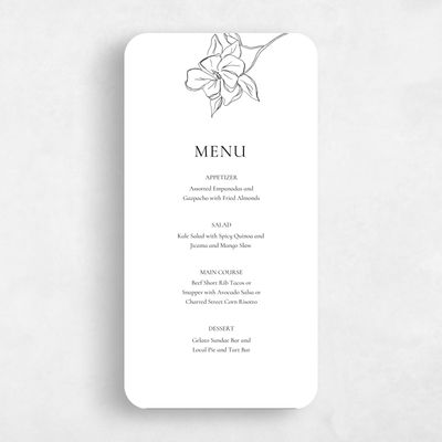 White Rounded Wedding Menu - Ahlers