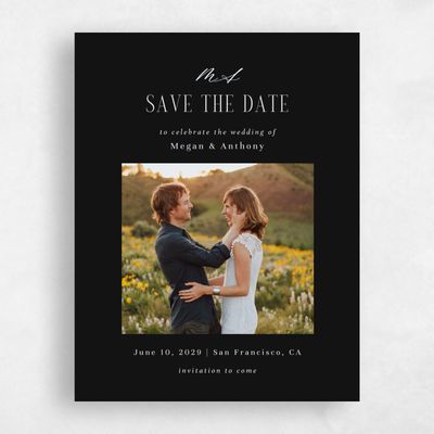 Black Typography Wedding Save the Date - Uzes Photo