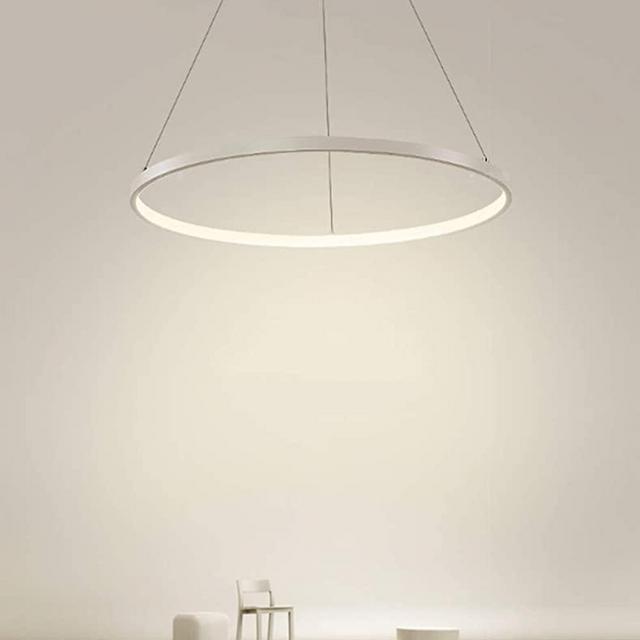 LightInTheBox Modern LED Ring Pendant Light Ceiling Light Fixture Acrylic Chandelier with Oval 1 Ring Max 40W Chrome Finish Ceiling Light Fixture 80CM Warm White Light Source