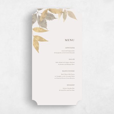 Brown Ticket Wedding Menu - Leia