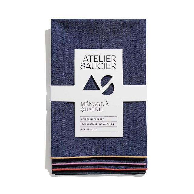 ATELIER SAUCIER Rainbow Denim Napkins, Set of 4