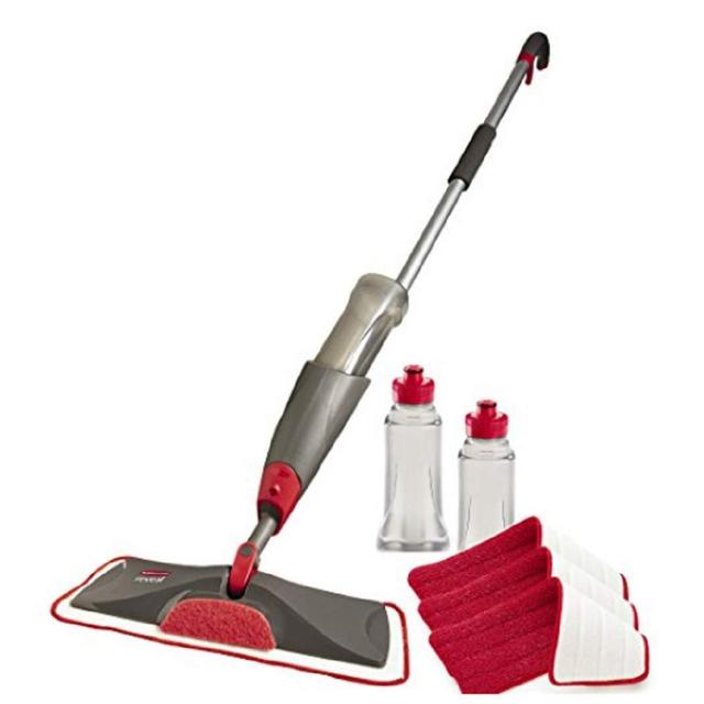 Rubbermaid Reveal Spray Microfiber Floor Mop Cleaning Kit for Laminate Hardwood Floors, Spray Mop with Reusable Washable Pads, Commercial Mop
