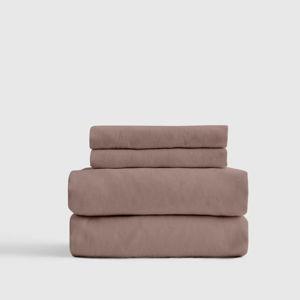 Organic Brushed Cotton Sheet Set in Fig