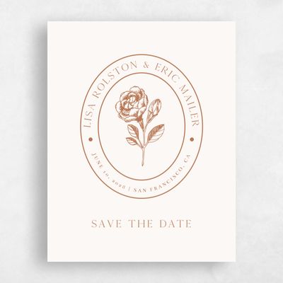 Tuscany, Orange Wedding Save the Date - Grandiflora Portrait