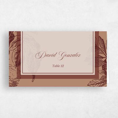 Sienna, Orange Wedding Place Card - Ridgemoor