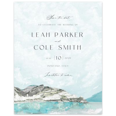 Blue Nautical Wedding Digital Save the Date - Sorrentine Portrait