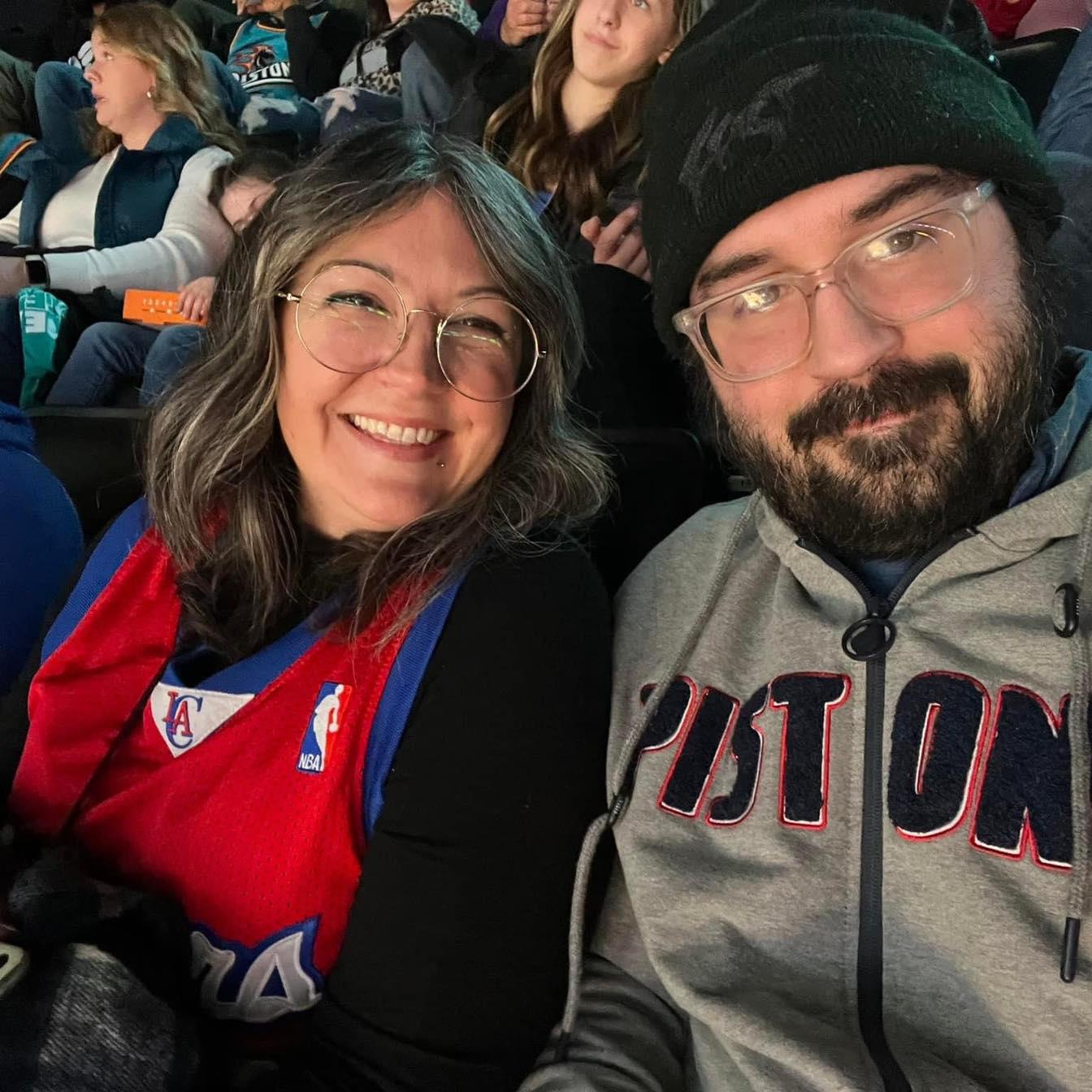 Kate's first Piston's game!