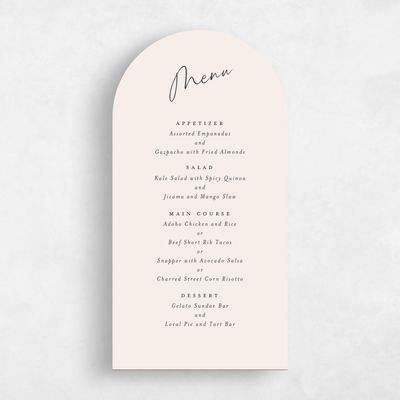 Beige Arch Wedding Menu - Atlas