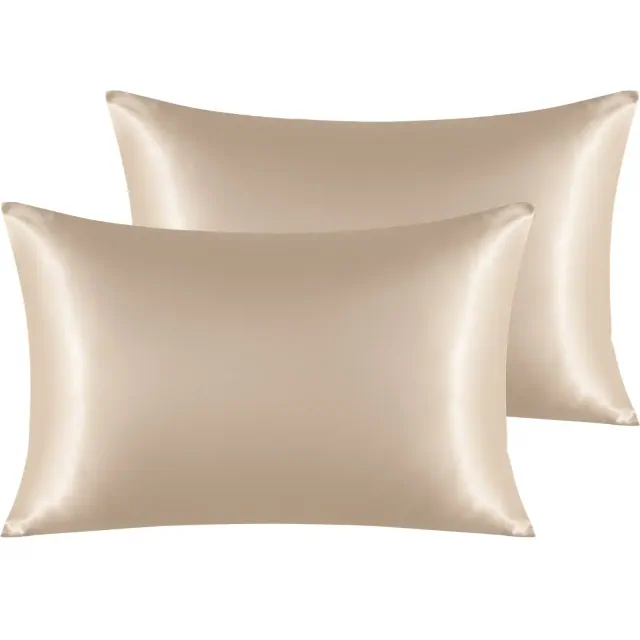 2 Pack Satin Pillowcases for Hair and Skin, Luxurious and Silky Pillow Cases with Envelope Closure - NTBAY