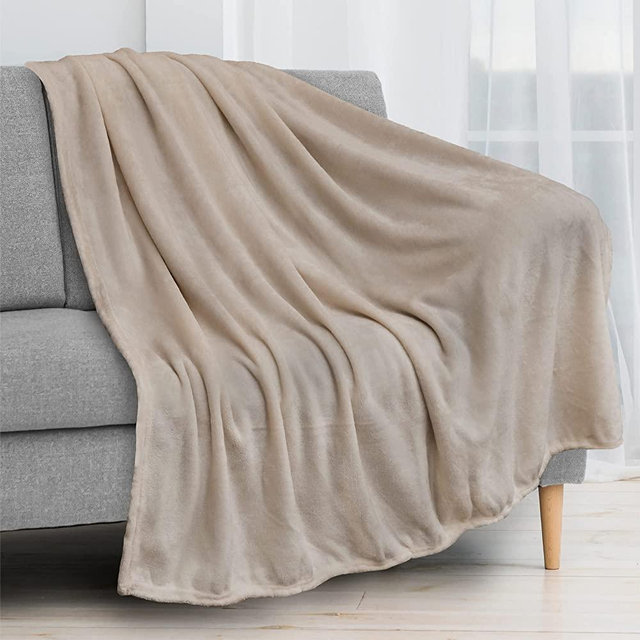 PAVILIA Fleece Blanket Throw | Super Soft, Plush, Luxury Flannel Throw | Lightweight Microfiber Blanket for Sofa Couch Bed (Taupe Light Brown, 50x60 inches)