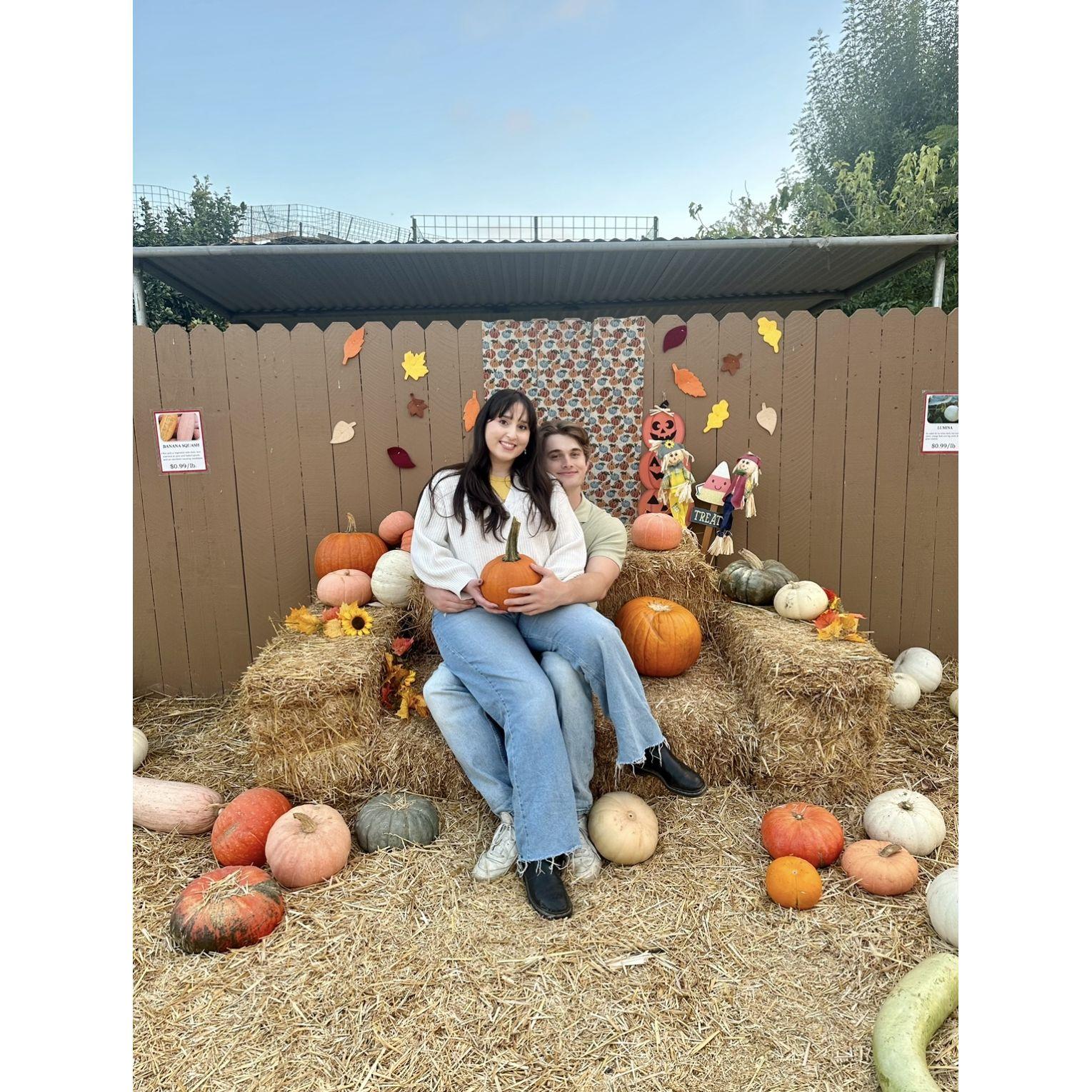 Our first pumpkin patch trip together.